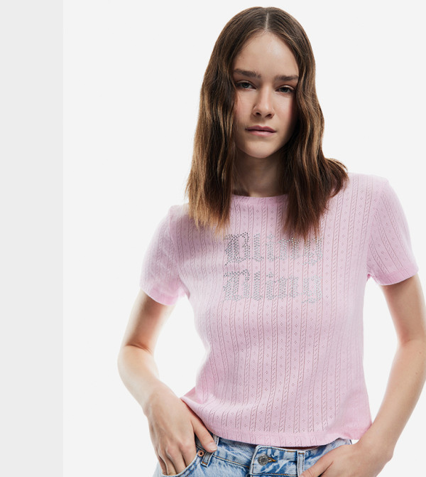 كوتون بلوزات - وردي Casual Tops