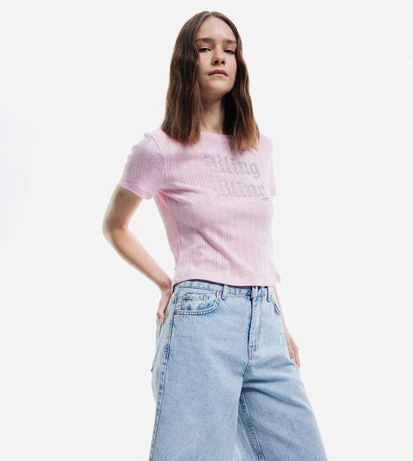 كوتون بلوزات - وردي Casual Tops