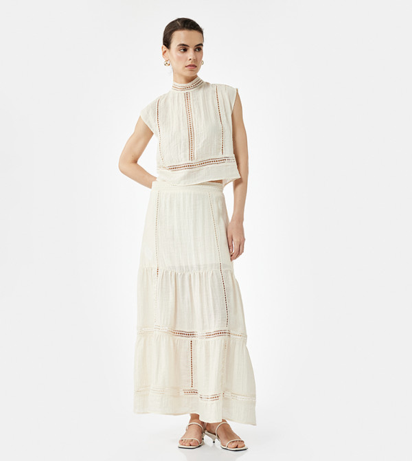 Koton  Maxi Skirts - Beige Maxi Skirts