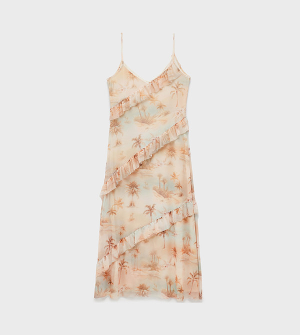 كوتون  floral-dresses-march - برتقالي  Maxi Dresses