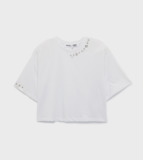 Koton Koton - White Short Sleeve T-Shirts