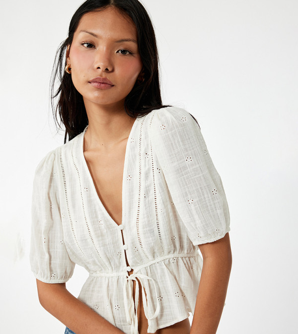 كوتون كوتون - بيج Cropped Tops