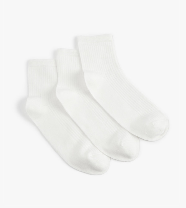 كوتون  جوارب   - أبيض Ankle Length Socks
