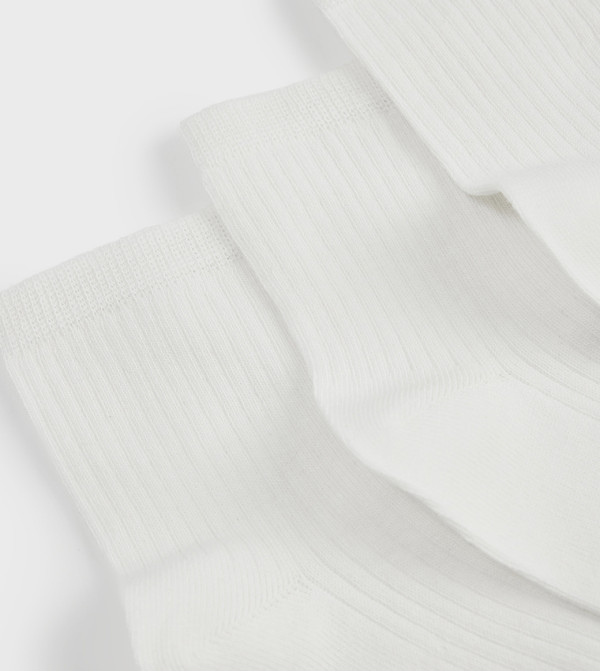 كوتون  جوارب   - أبيض Ankle Length Socks