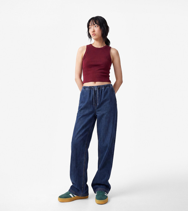 كوتون  بناطيل جينز - كحلي مزرق  Straight Jeans