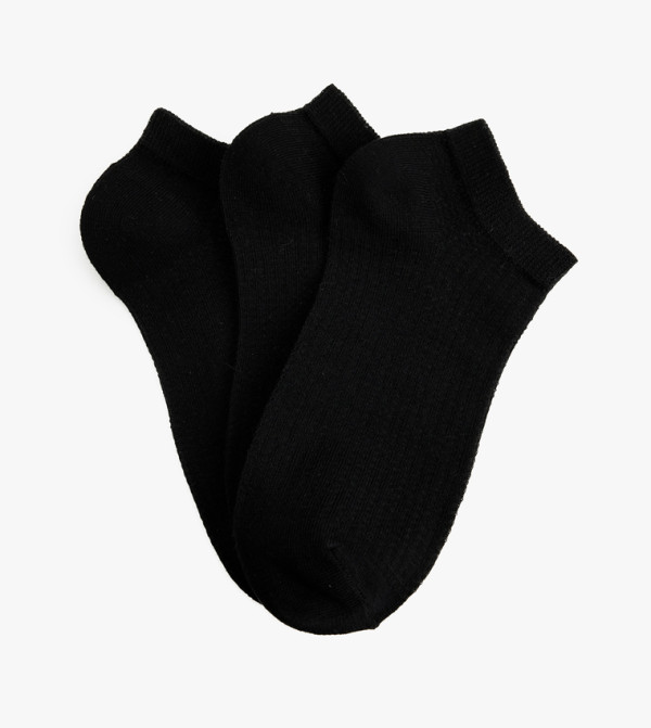 كوتون  جوارب   - أسود Ankle Length Socks