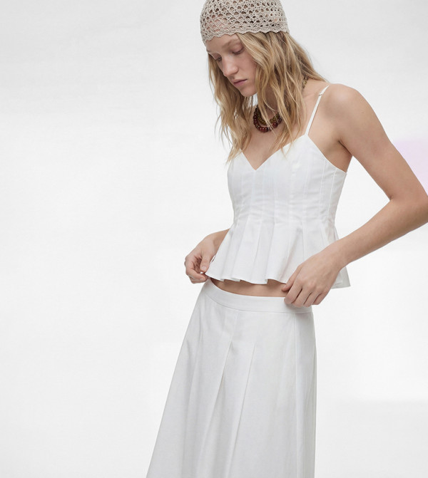 Koton  peplum-play - White Cropped Tops
