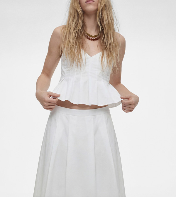 Koton  peplum-play - White Cropped Tops