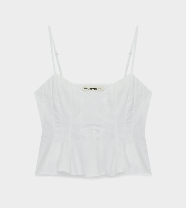 Koton  peplum-play - White Cropped Tops