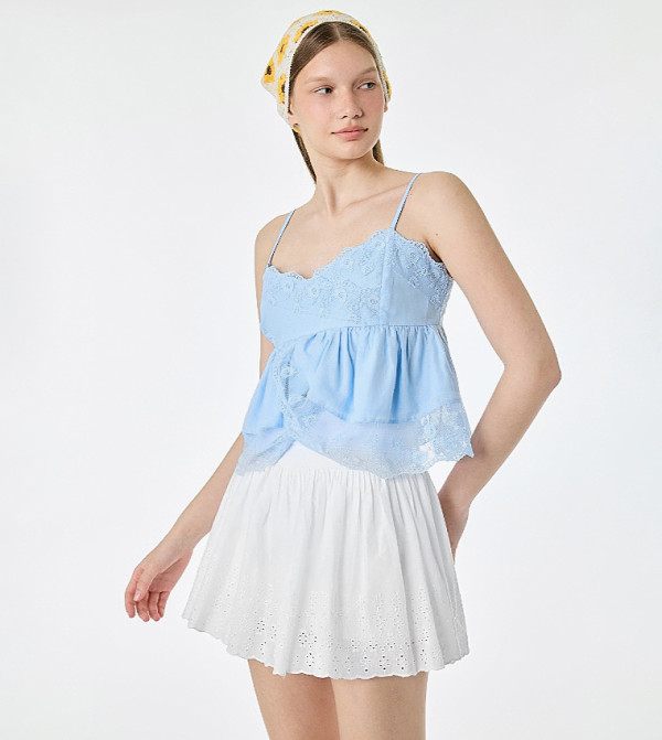 Koton  Mini Skirts - White Mini Skirts