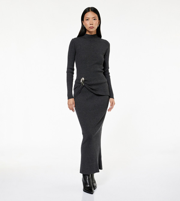 Koton  Sweaters - Grey Round Neck Sweaters