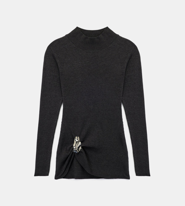 Koton  Sweaters - Grey Round Neck Sweaters