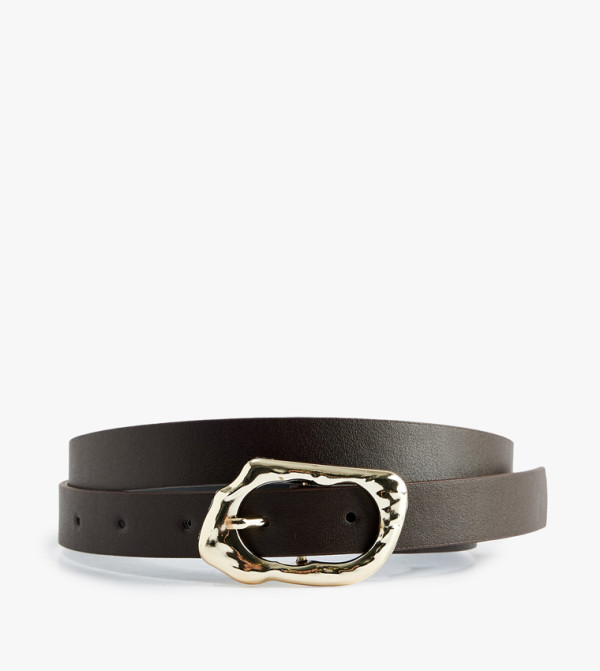 كوتون  أحزمة كاجوال  - بني داكن Non Leather Belts