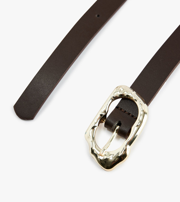 كوتون  أحزمة كاجوال  - بني داكن Non Leather Belts