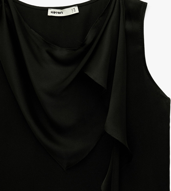 كوتون  satin-going-out - أسود Sleeveless Tops