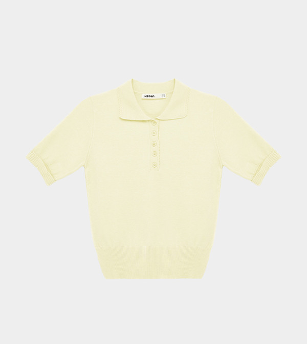 كوتون سترات و كارديغانات - أصفر V-neck Sweaters