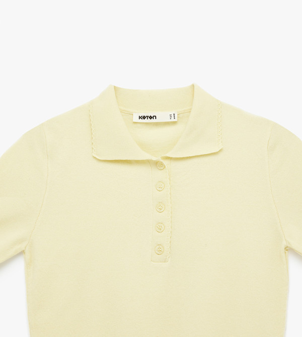 كوتون سترات و كارديغانات - أصفر V-neck Sweaters