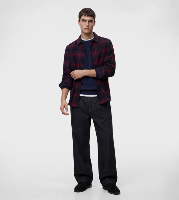 كوتون  قمصان - كحلي Long Sleeves