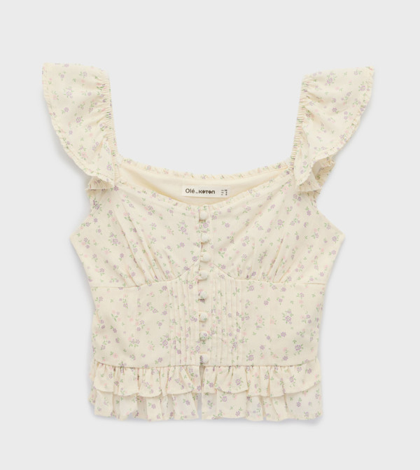 Koton  Sleeveless Tops - Beige Sleeveless Tops