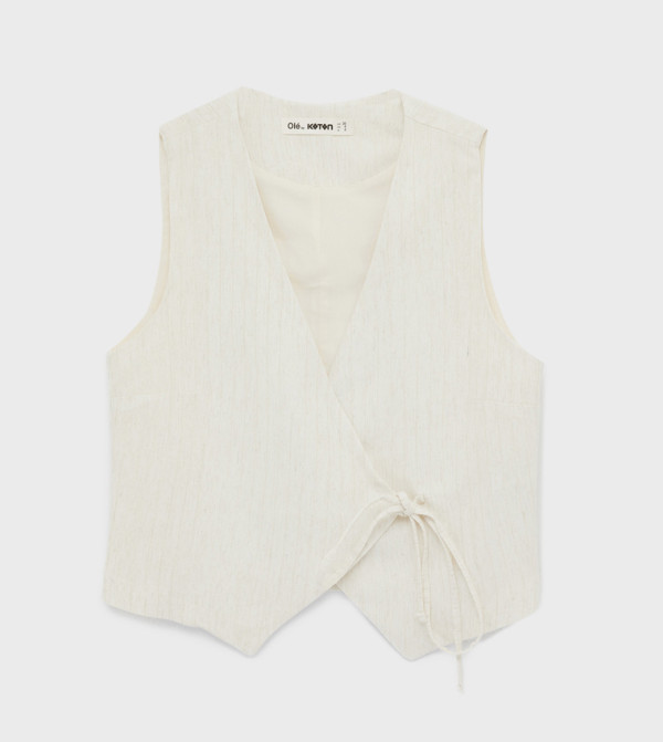 Koton  warm-hues-w - Beige Sleeveless Tops