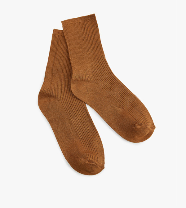 كوتون  جوارب للمنتصف الساق  - بني  Calf Length Socks