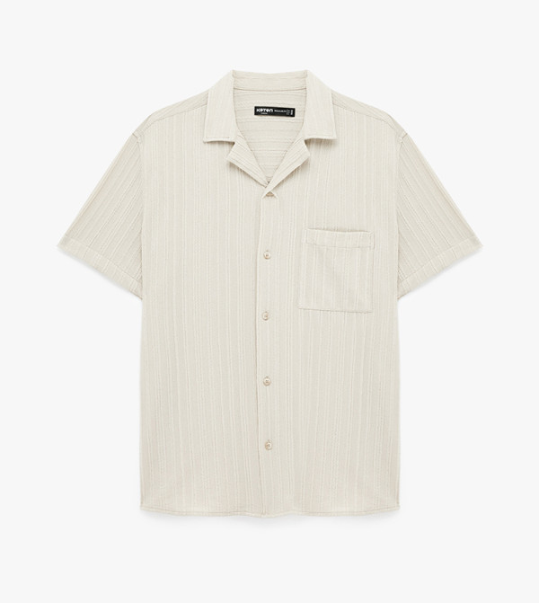 كوتون  أكمام قصيرة - بيج Short Sleeves