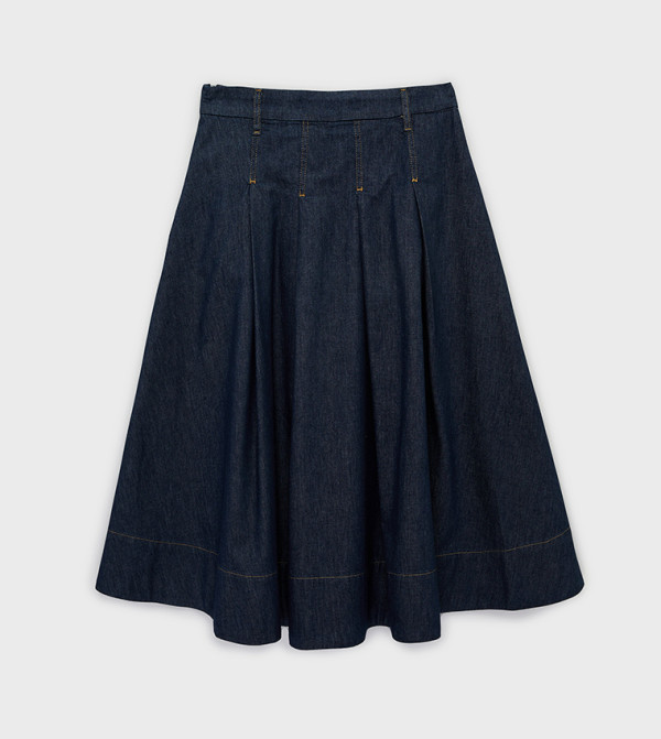 كوتون  - كحلي Midi Skirts