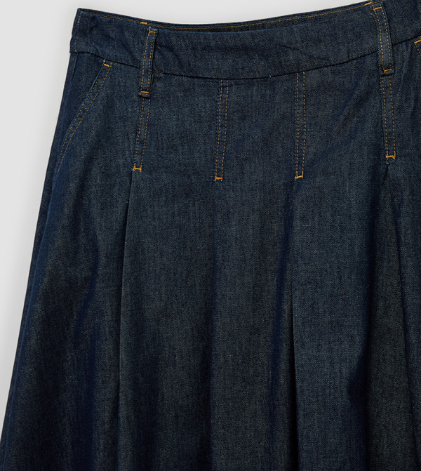كوتون  - كحلي Midi Skirts