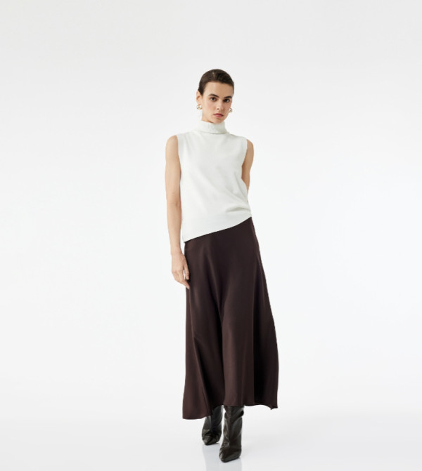 Koton  Midi Skirts - Brown Midi Skirts