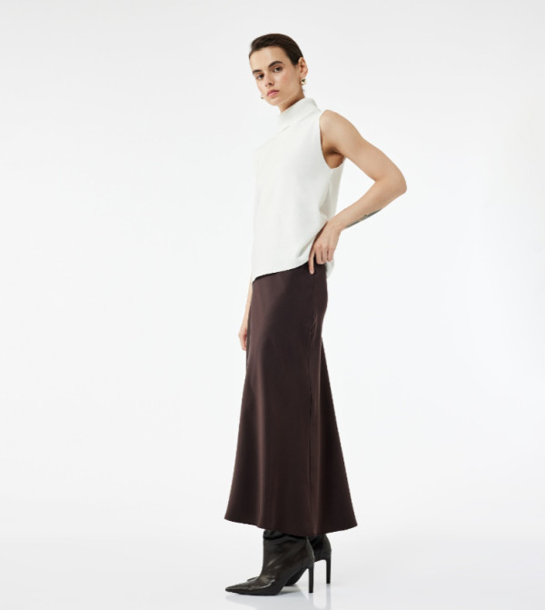 Koton  Midi Skirts - Brown Midi Skirts