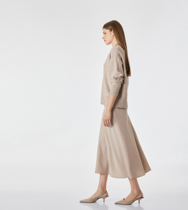 Koton  Midi Skirts - Beige Midi Skirts