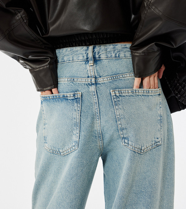 كوتون  ساق واسعة - أزرق فاتح Wide Leg Jeans