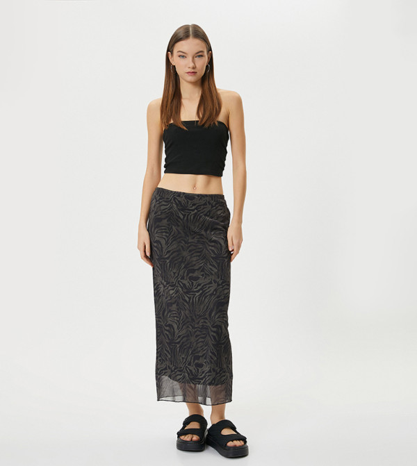 كوتون  تنانير - أخضر Midi Skirts