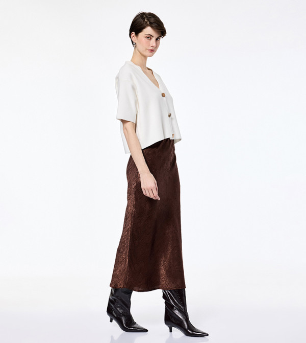 كوتون  تنانير - بني  Midi Skirts