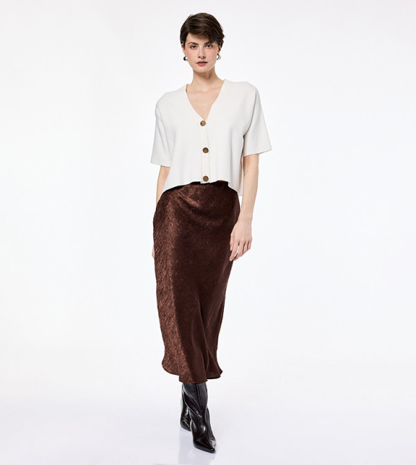 كوتون  تنانير - بني  Midi Skirts