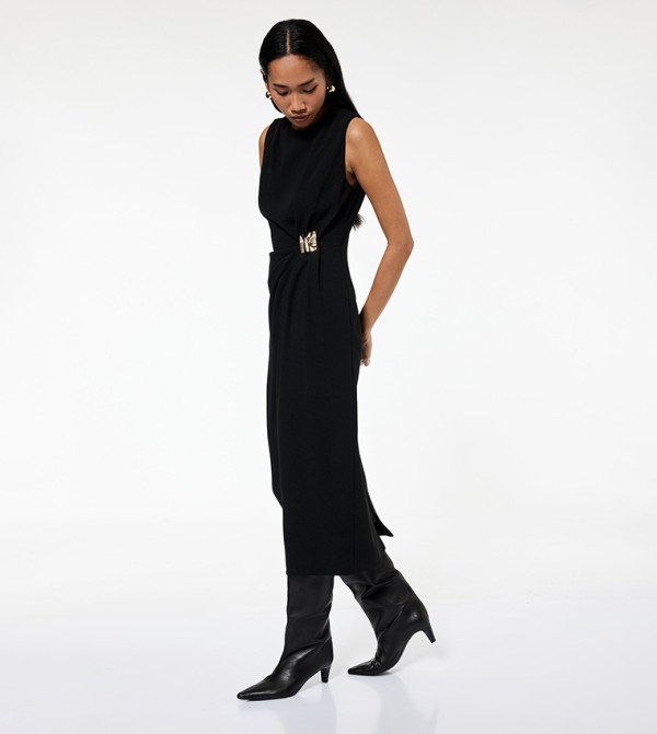 كوتون فساتين ميدي - أسود Midi Dresses