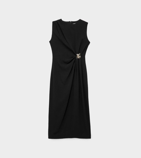 كوتون فساتين ميدي - أسود Midi Dresses