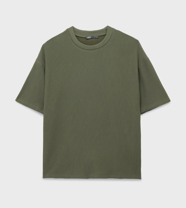 Koton  Clothing - Khaki Round Neck T-Shirts
