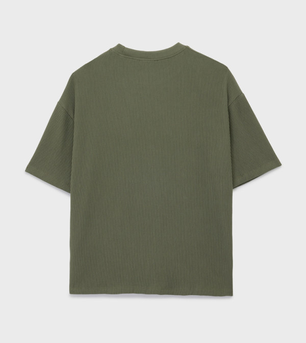 Koton  Clothing - Khaki Round Neck T-Shirts