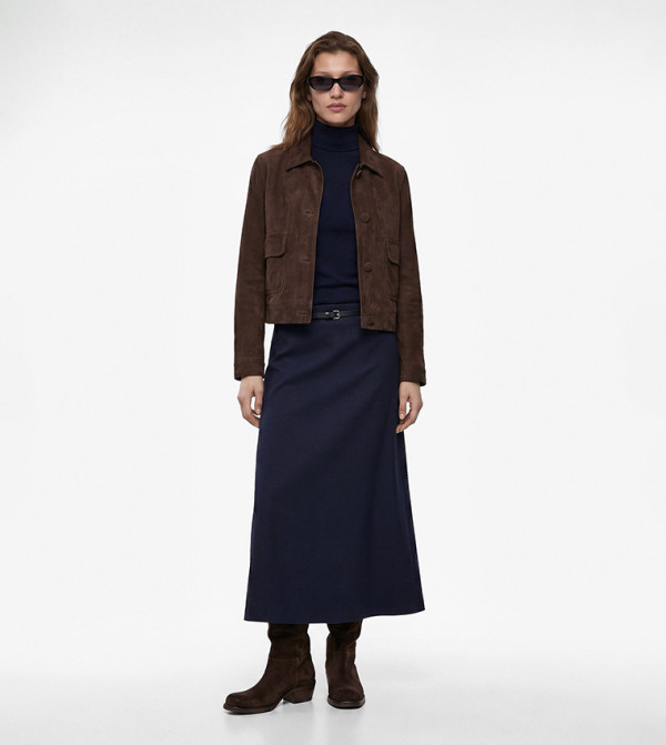 كوتون  تنانير - كحلي Midi Skirts