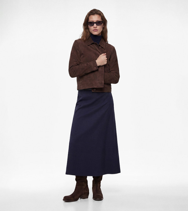 كوتون  تنانير - كحلي Midi Skirts