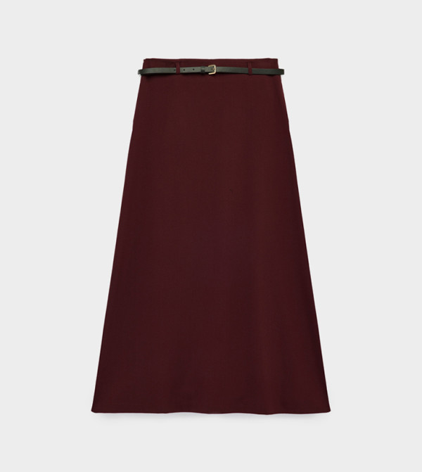 Koton  Skirts - Maroon Midi Skirts