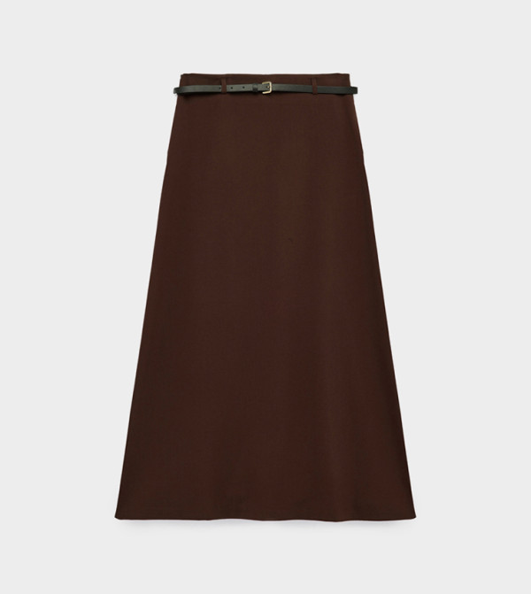 كوتون  تنانير - بني  Midi Skirts