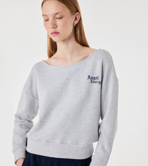 Koton  Hoodies & Sweatshirts - Grey Sweatshirts