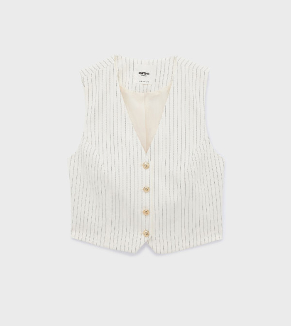 Koton  Waistcoats - Cream Waistcoats