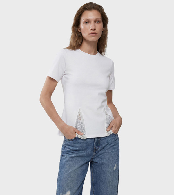 Koton  peplum-play - White Short Sleeve T-Shirts