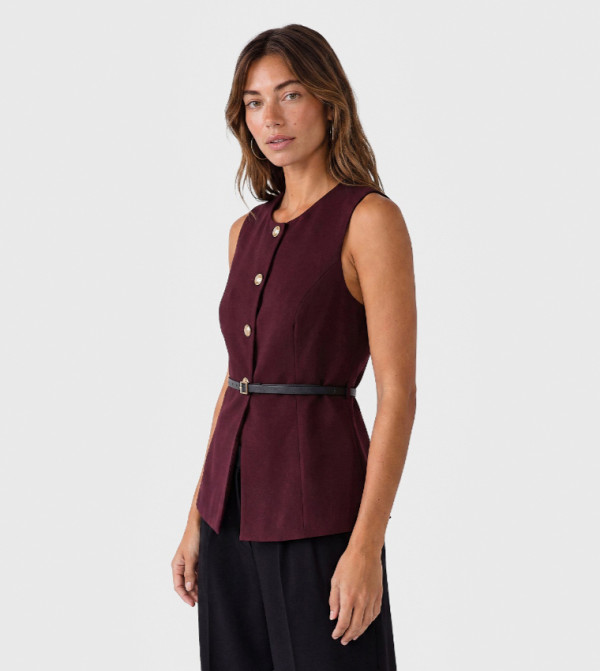 Koton Tops - Wine Sleeveless Tops
