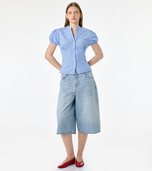 Koton micro-checks - Blue Shirts