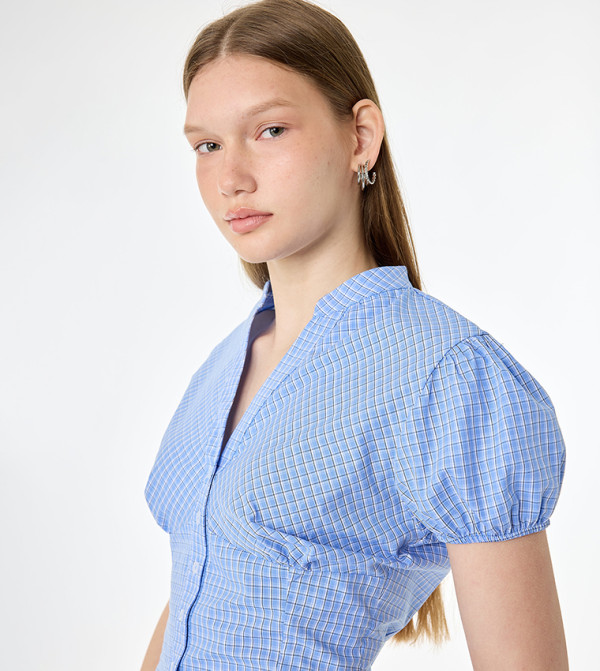Koton micro-checks - Blue Shirts