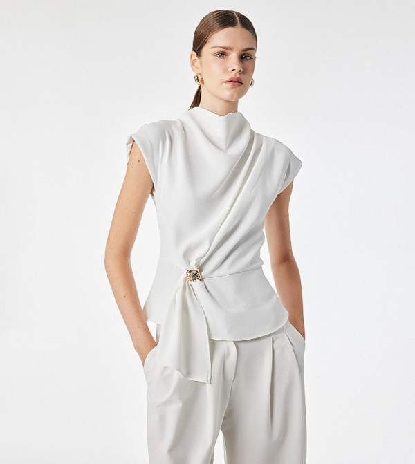 كوتون  توبات بلا أكمام  - أبيض Sleeveless Tops